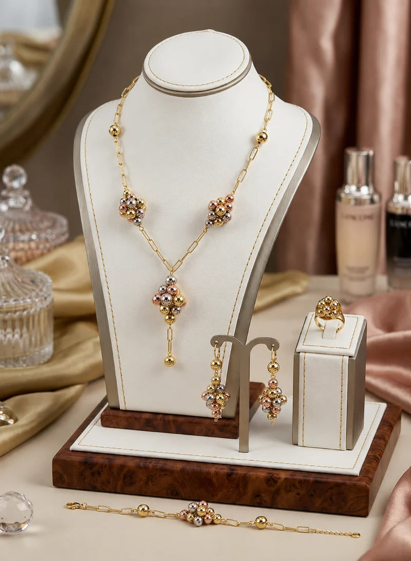 Elegant Tri-Color Jewelry Set